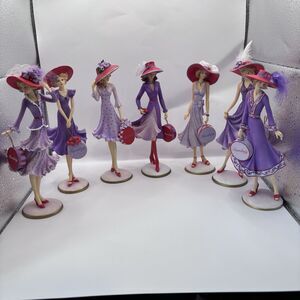 Vintage Hamilton Collection Hats of the Week Complete Set 7 Fig. Cottagecore